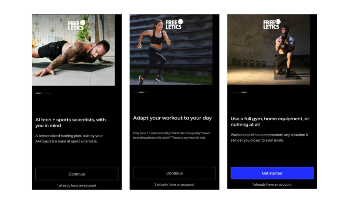 User activation in the Freeletics app