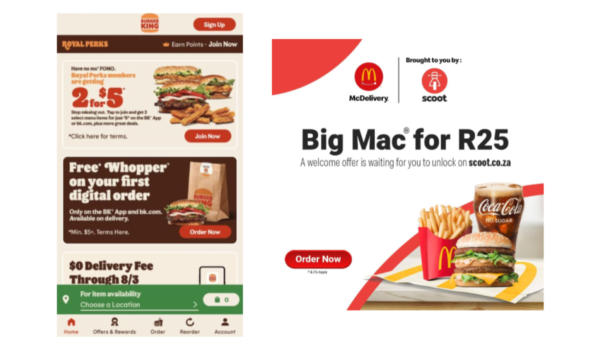User activation in Burger King and McDonald's apps