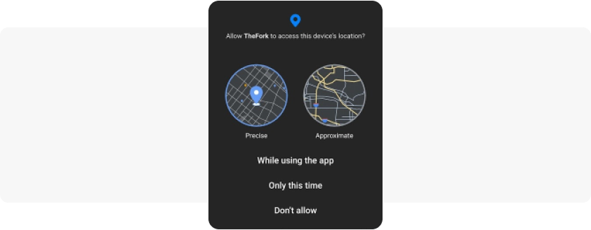 User consent for location data tracking