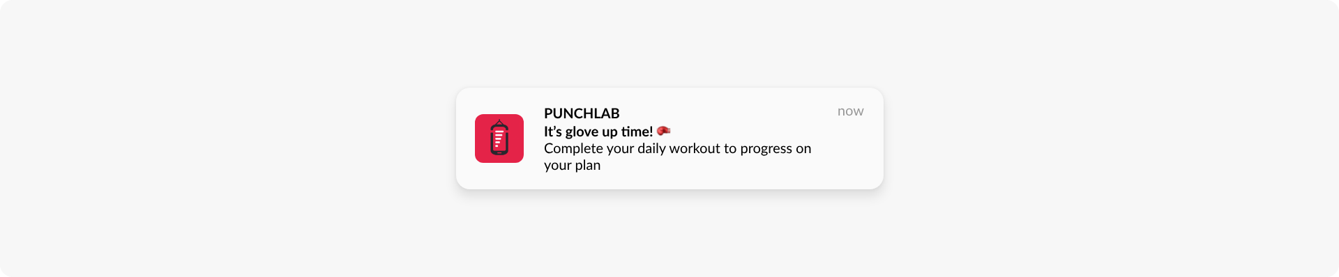 Push notification reminder for customer retention - example from PunchLab
