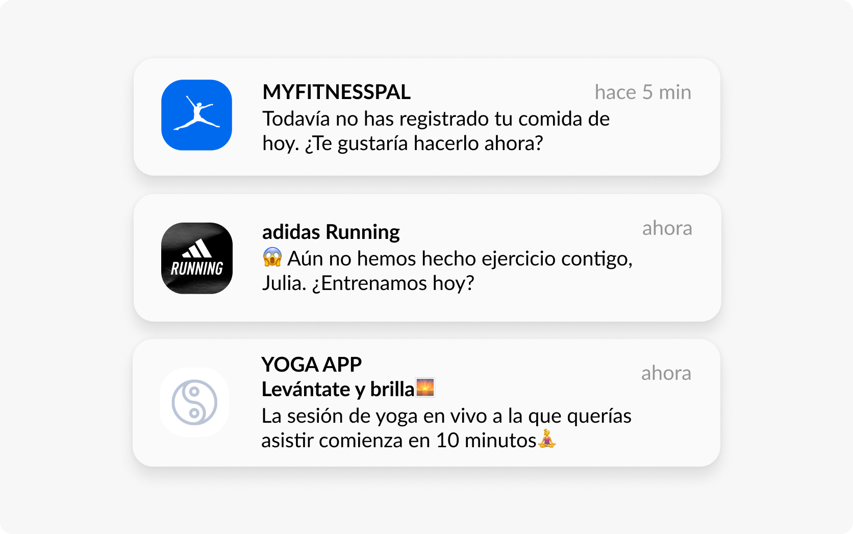 Mensajes basados en el comportamiento para una app lifestyle