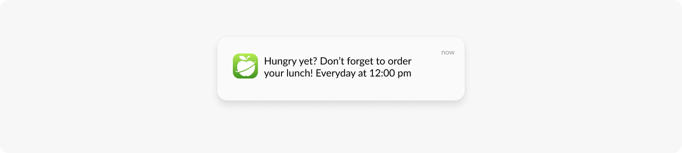 Push notification daily order reminder food delivery app